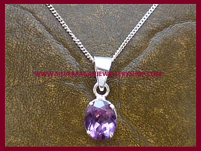 Amethyst Pendant Necklace - Click Image to Close