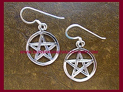 Pentagram Earrings - Click Image to Close