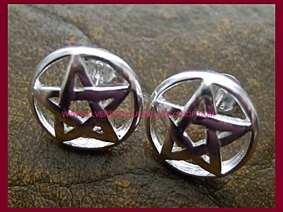 Pentagram Earrings - Studs - Click Image to Close