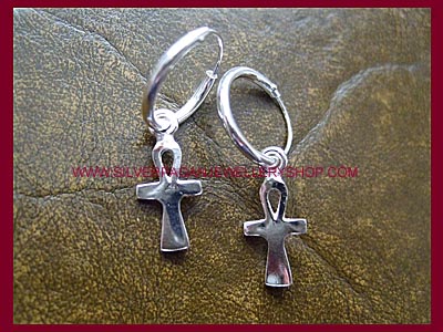Ankh Hoop Earrings - Click Image to Close