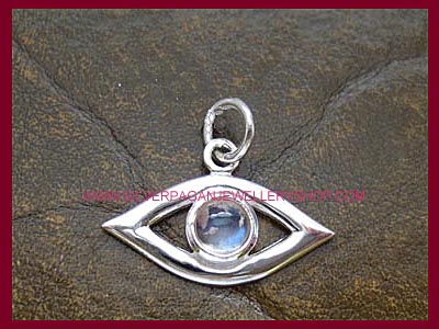 Evil Eye Protection Charm - Rainbow Moonstone - Click Image to Close