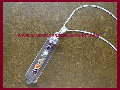 Crystal Point Chakra Pendant Necklace - Click Image to Close