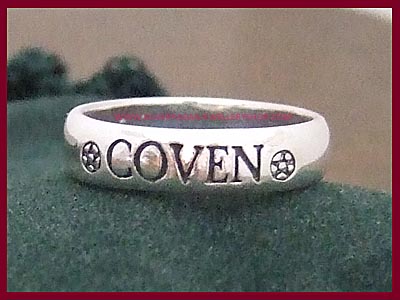 Coven Ring with Pentacles - Click Image to Close