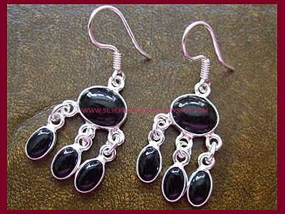 Black Onyx Earrings - Click Image to Close