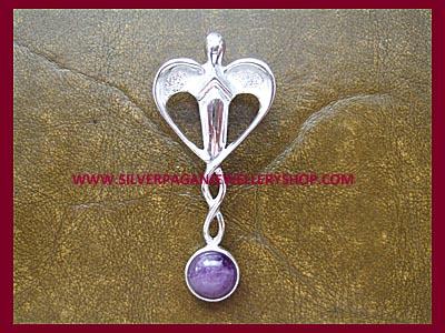 Amethyst Healing Angel Pendant - Click Image to Close