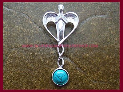 Turquoise Healing Angel Pendant - Click Image to Close