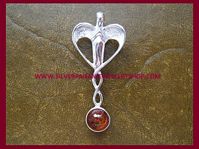 Amber Healing Angel Pendant - Click Image to Close