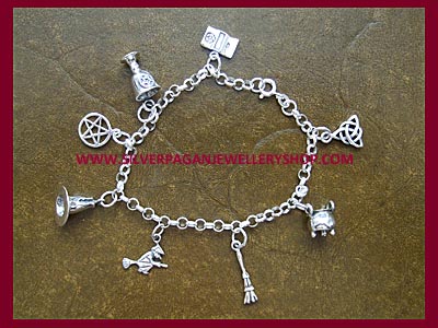 Pagan Charm Bracelet - 8 Charms, 3 Bracelet Lengths - Click Image to Close