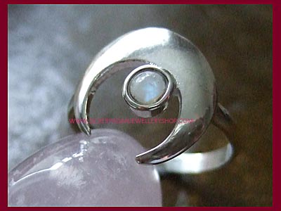 Moon Blessings Ring - Rainbow Moonstone - Click Image to Close