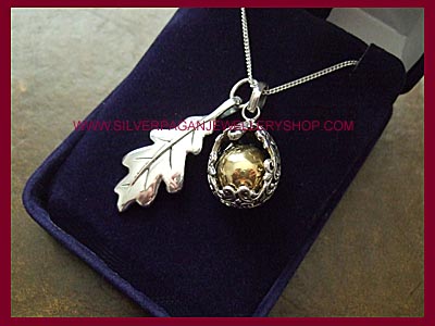 Angel Caller & Oak Leaf Necklace - Click Image to Close