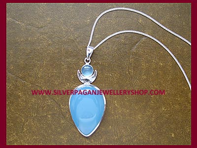 Blue Chalcedony High Priestess Pendant - Click Image to Close