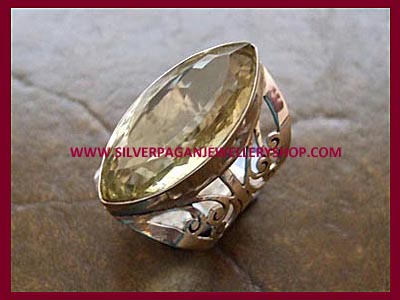 Facetted Yellow Topaz Ring - Click Image to Close