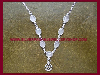 Rose Quartz Pentagram Necklace