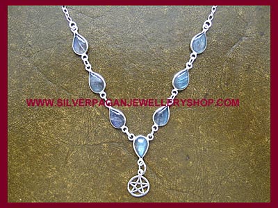 Labradorite Pentagram Necklace - Click Image to Close