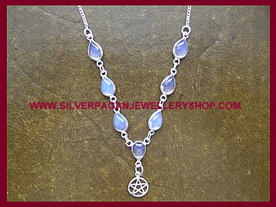 Opalite Pentagram Necklace - Click Image to Close