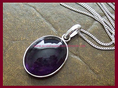 Amethyst Pendant Necklace - Choose Oval or Teardrop