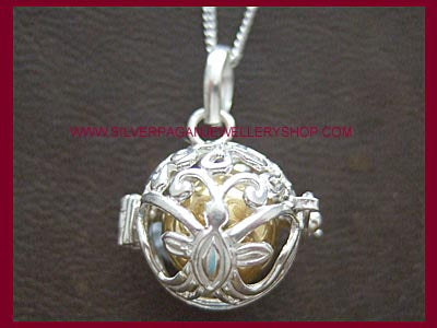 Angel Caller Pendant Necklace With Butterflies