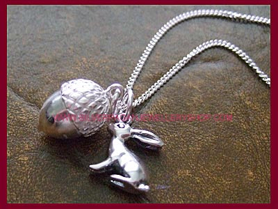 Acorn & Hare Pendant Necklace