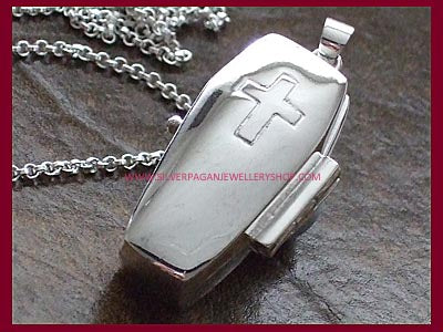 Coffin Locket Pendant Necklace