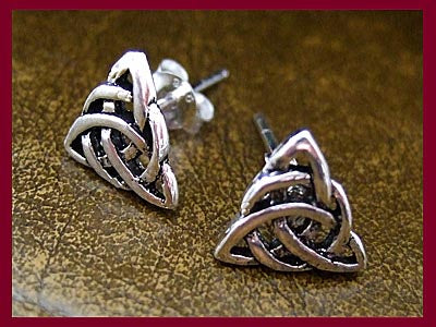 Celtic Triple Goddess Triquetra Stud Earrings