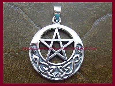 Celtic Lunar Priestess Pentagram Pendant Necklace