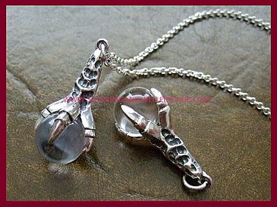 Dragon Claw Pendant Necklace with Crystal Ball