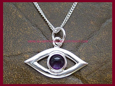 Evil Eye Pendant Necklace - Amethyst