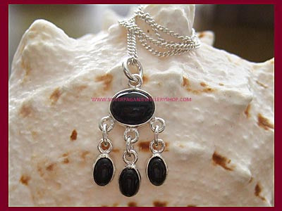 Black Onyx Gemstone Pendant Necklace