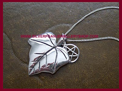 Ivy Leaf & Pentagram Pendant Necklace