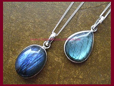 Labradorite Pendant Necklace - Choose Oval or Teardrop