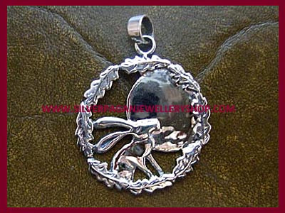 Moon Gazing Hare Pendant Necklace