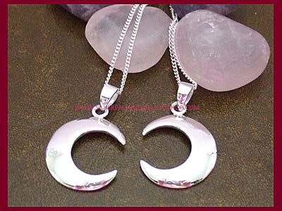 Crescent Moon Pendant Necklace - Choose From Waxing or Waning Moon