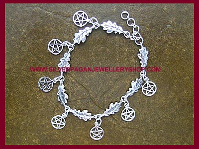 Oak Leaf & Pentagram Bracelet