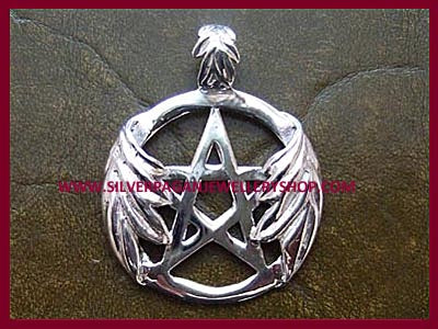 Oak Leaf Pentagram Pendant Necklace - Large