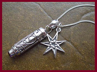 Elven Star Poison Locket Pendant Necklace with Amethyst