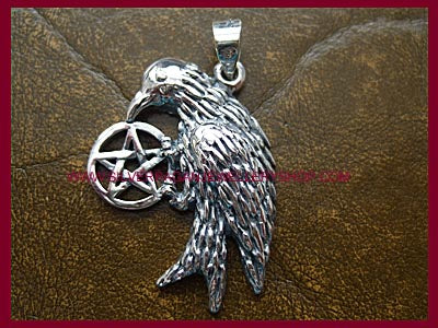 Raven Pentagram Pendant Necklace