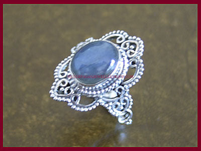 Enchantress Ring - Rainbow Moonstone