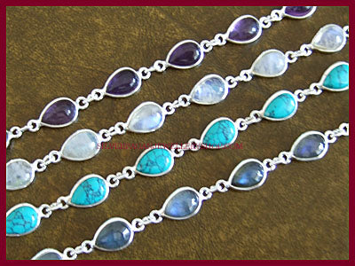 Teardrop Gemstone Bracelet - Choose from 5 Gemstones