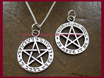 So Mote It Be Pentagram Pendant Necklace - Theban