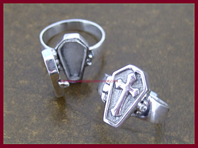 Coffin Poison Locket Ring