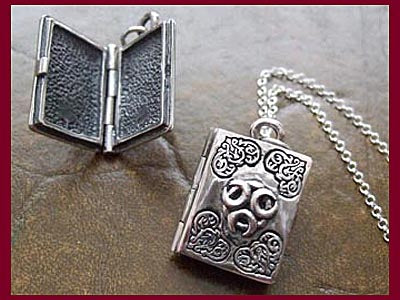 Triple Moon Book Of Shadows Locket Pendant Necklace