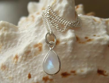 Teardrop Gemstone Pendant Necklace - Choose from 11 Gemstones