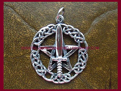 Witches Athame Pentagram Pendant Necklace