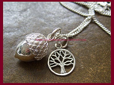 Acorn and Tree of Life Necklace