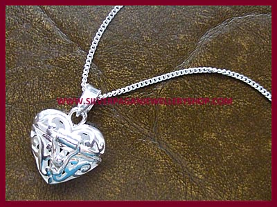 Filigree Heart Locket Pendant Necklace