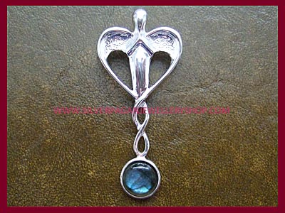 Labradorite Healing Angel Pendant
