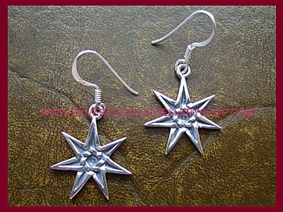 Faerie Elven Star Pentacle Earrings